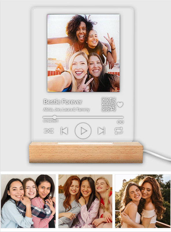 Chanson personnalisée « Meilleure amie pour toujours » - Plaque lumineuse personnalisée en forme de meilleure amie