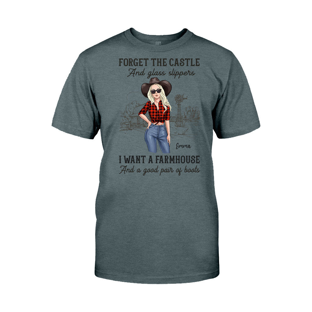 Je veux une ferme et une bonne paire de bottes - T-shirt et sweat à capuche personnalisés avec motif cheval