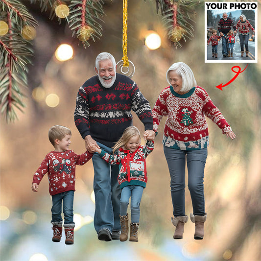Ornement photo personnalisé - Ornement familial personnalisé de forme personnalisée
