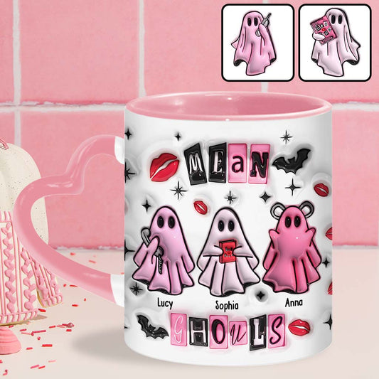 Goules méchantes - Mug personnalisé avec anse en forme de cœur pour meilleure amie