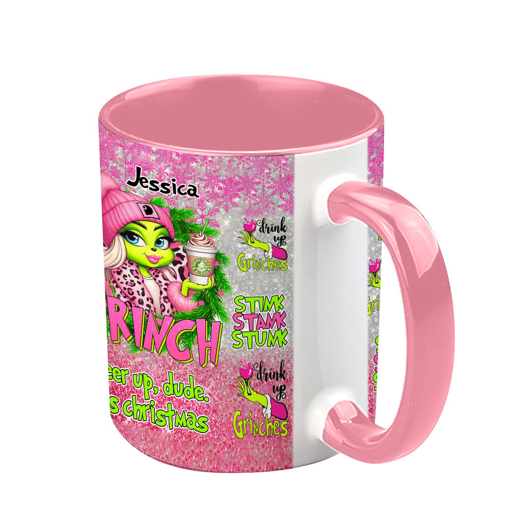 Joyeux Grinchmas - Mug personnalisé avec étole de Noël