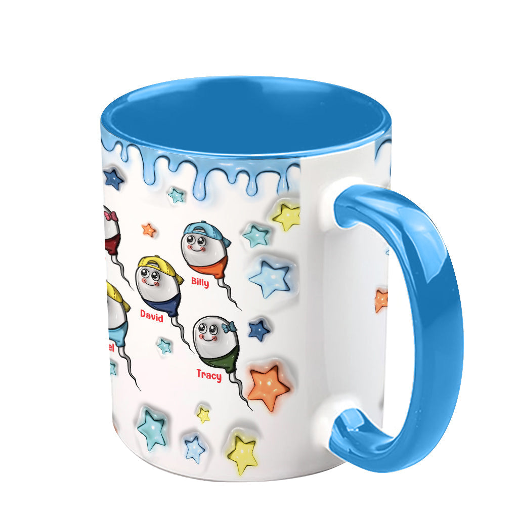 We Used To Live In Your Balls - Personalized Father Accent Mug