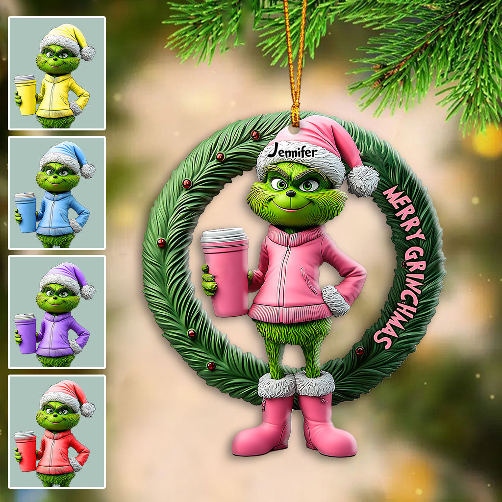 Grinchy Green Lady - Personalized Stole Christmas Ornament
