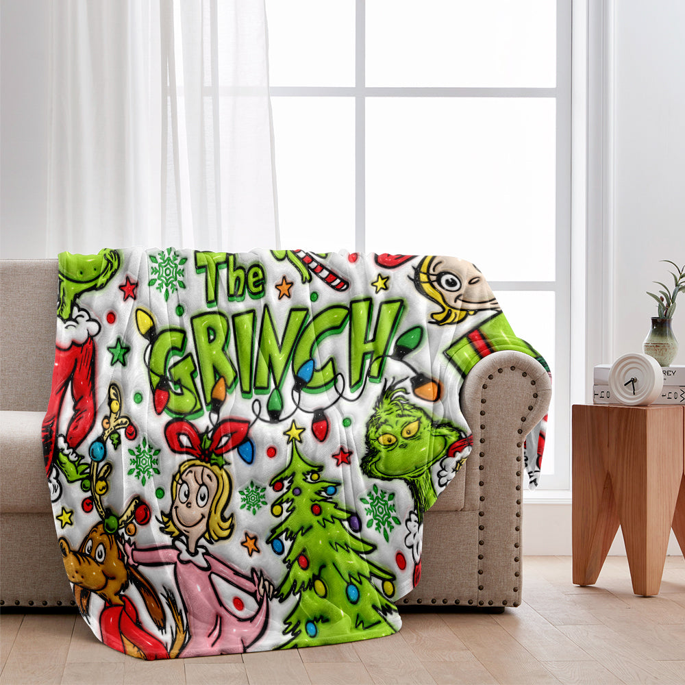 Merry Grinchmas - Personalized Stole Christmas Blanket
