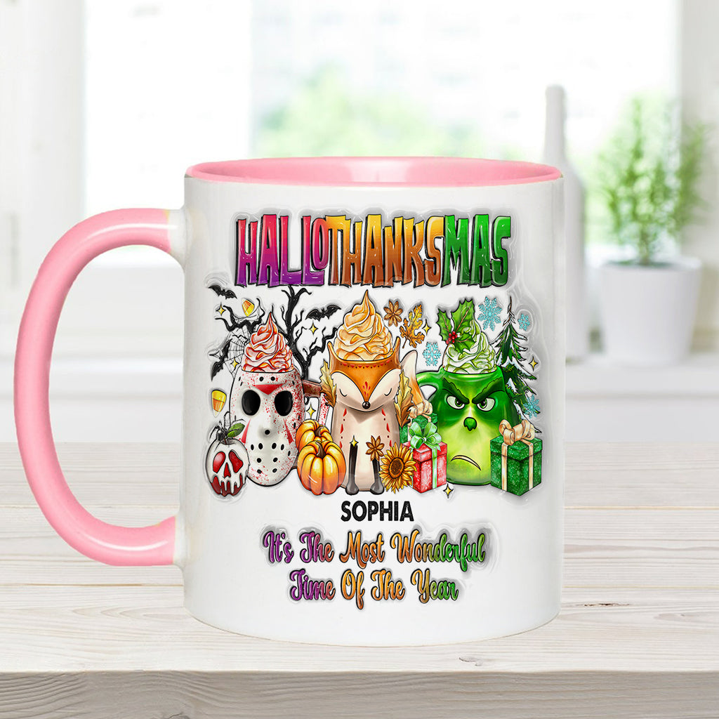 Joyeux Hallothanksmas - Mug personnalisé avec étole de Noël