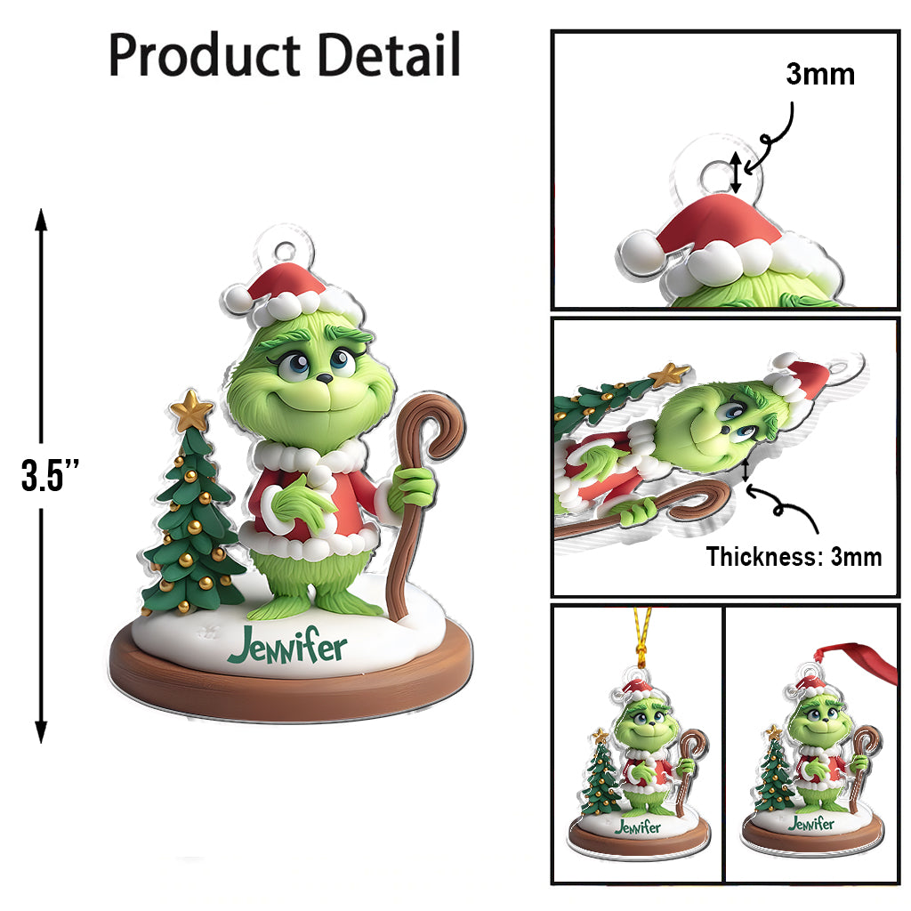 Merry Grinchmas - Personalized Stole Christmas Custom Shaped Ornament