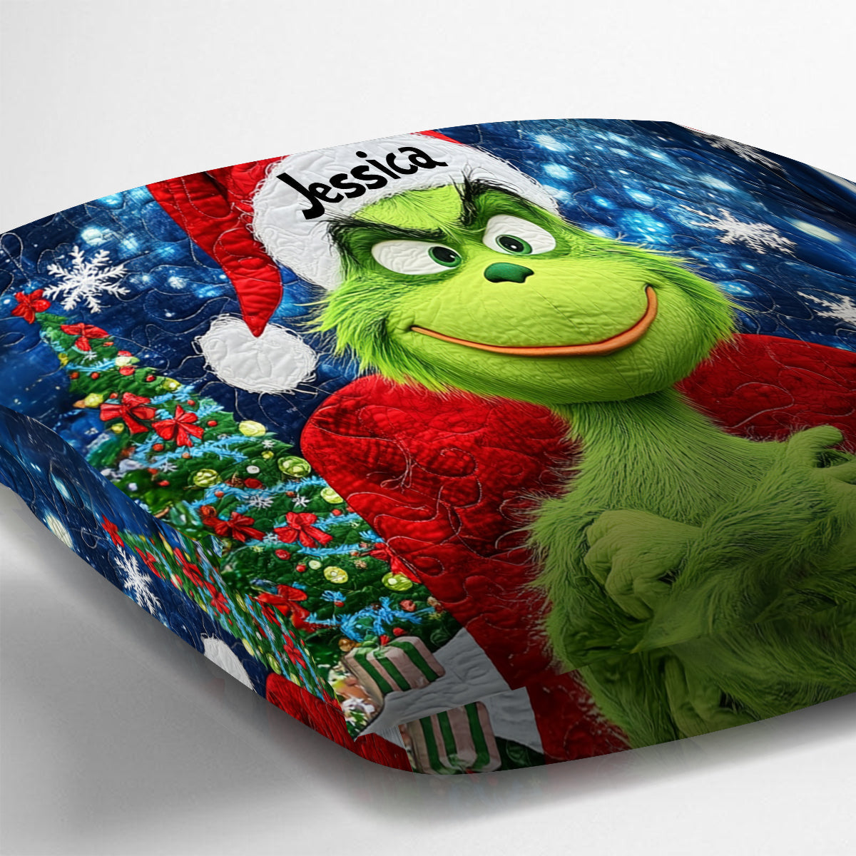 Merry Grinchmas - Personalized Stole Christmas Throw Pillow