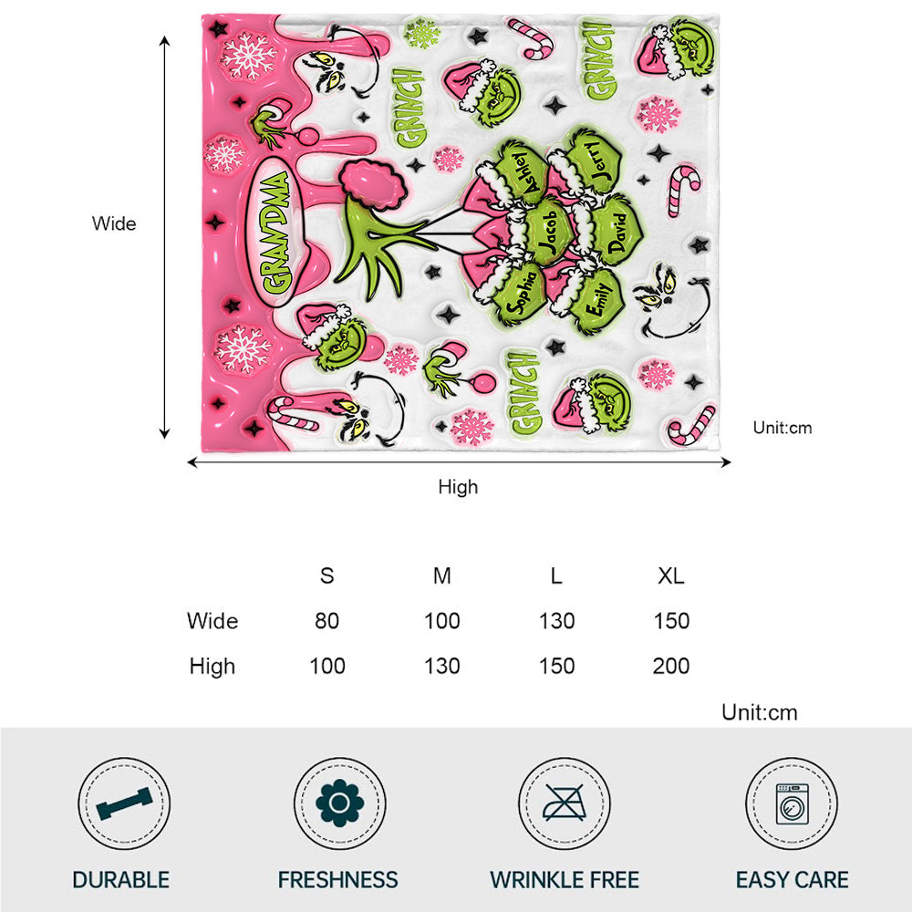 Green Mama/ Nana... - Personalized Stole Christmas Blanket