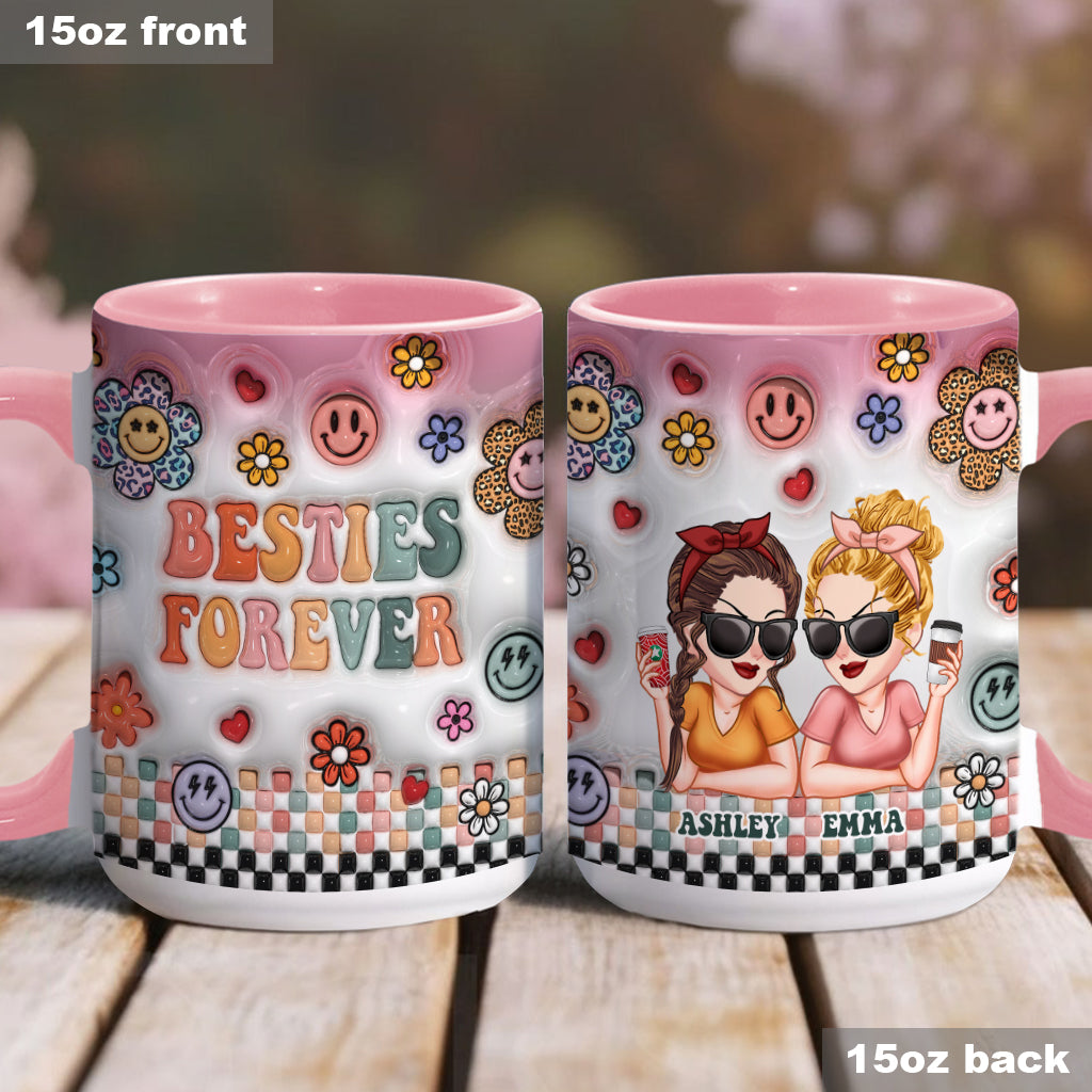 Meilleures amies pour toujours - Mug personnalisé Bestie Forever Floral