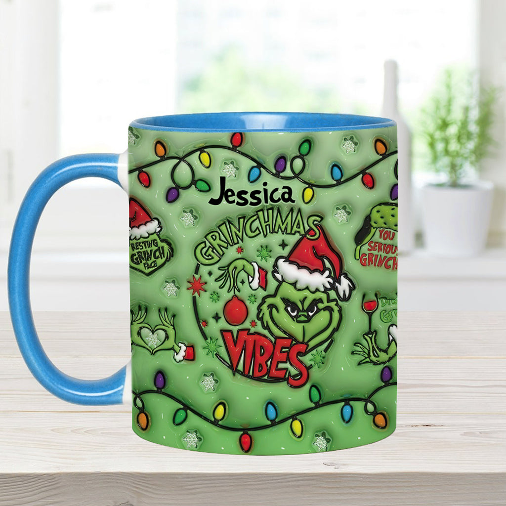 Ambiance Grinchmas - Mug personnalisé avec étole de Noël