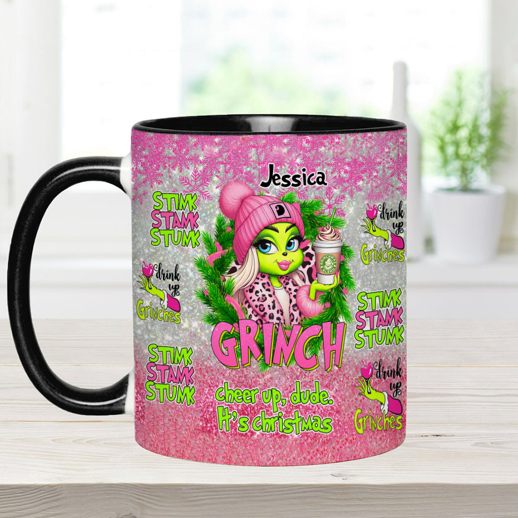 Joyeux Grinchmas - Mug personnalisé avec étole de Noël