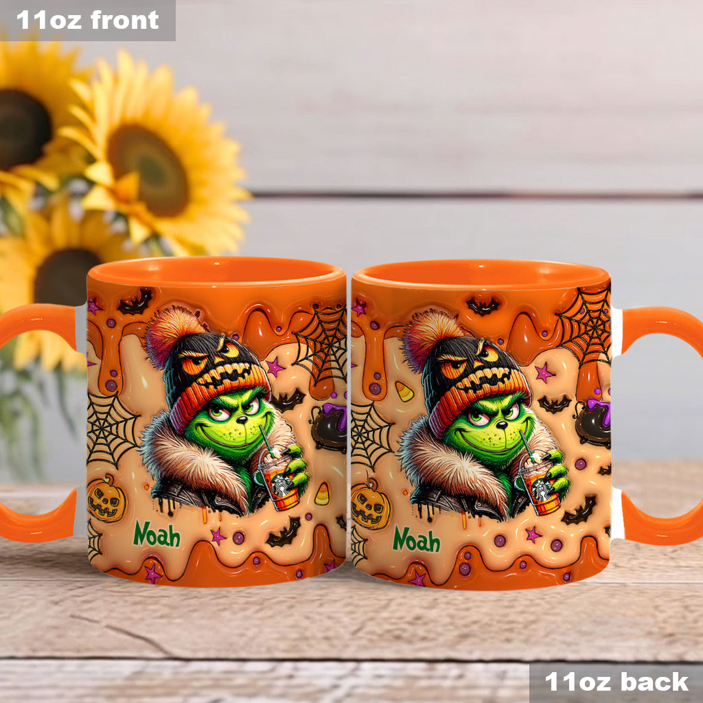 Mug décoratif vert Halloween - Étole de Noël personnalisée