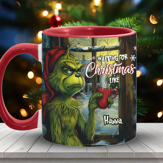 Mug personnalisé « En attendant Noël » avec étole de Noël