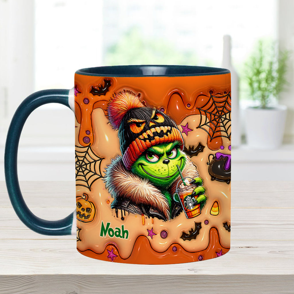 Mug décoratif vert Halloween - Étole de Noël personnalisée