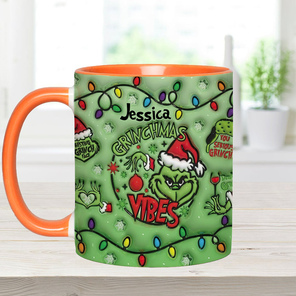 Ambiance Grinchmas - Mug personnalisé avec étole de Noël