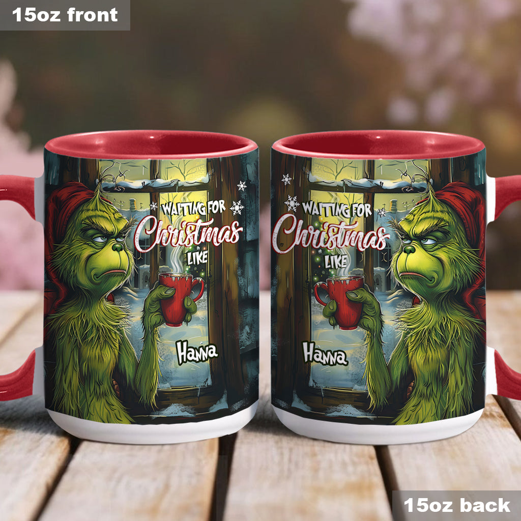 Mug personnalisé « En attendant Noël » avec étole de Noël