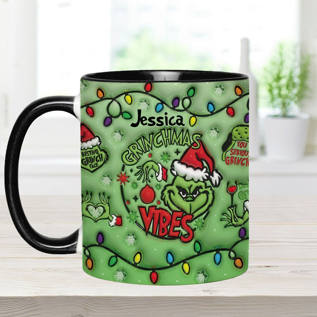 Ambiance Grinchmas - Mug personnalisé avec étole de Noël