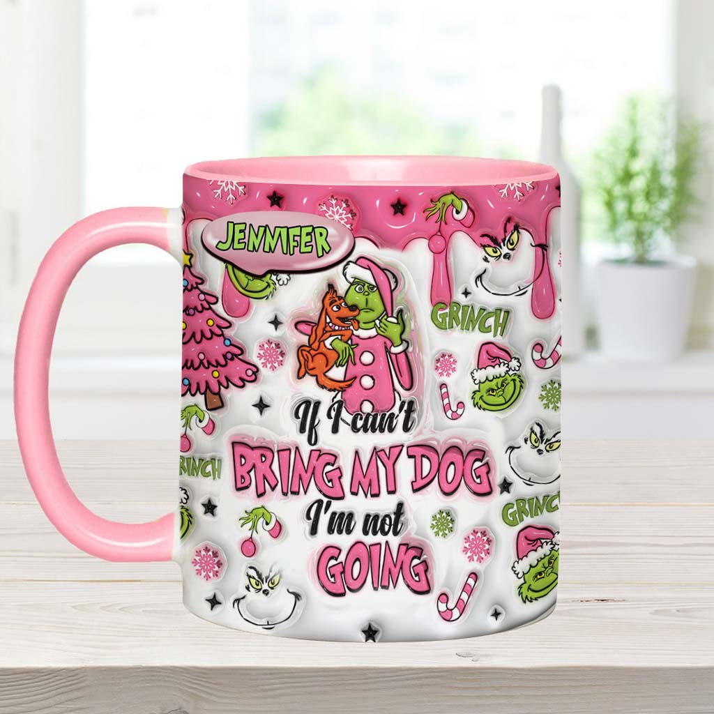 Si je ne peux pas emmener mon chien - Mug personnalisé à motif étole de Noël