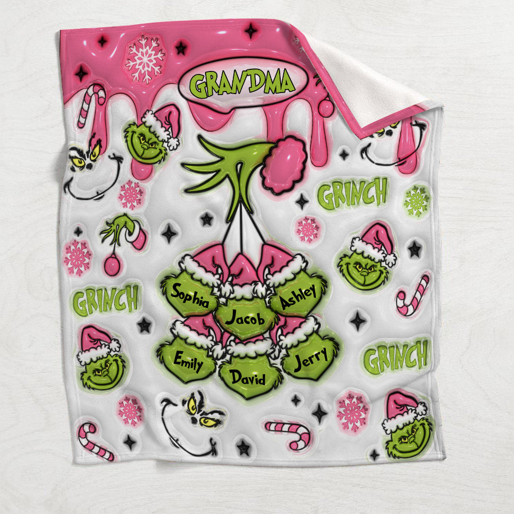Green Mama/ Nana... - Personalized Stole Christmas Blanket