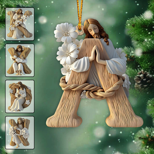 Ornement de lettre en houx - Ornement chrétien personnalisé