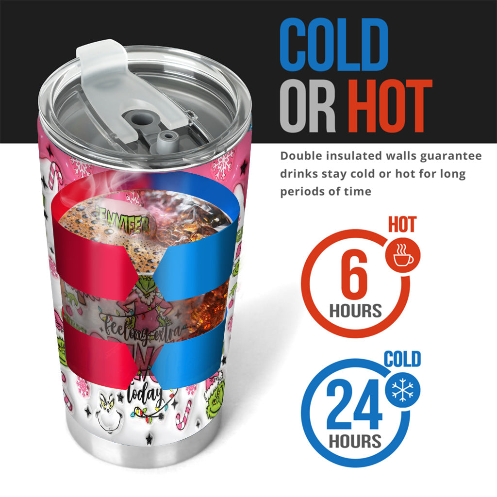 Gobelet personnalisé avec un nom pour exprimer votre mauvaise humeur - Gobelet à motif étole de Noël