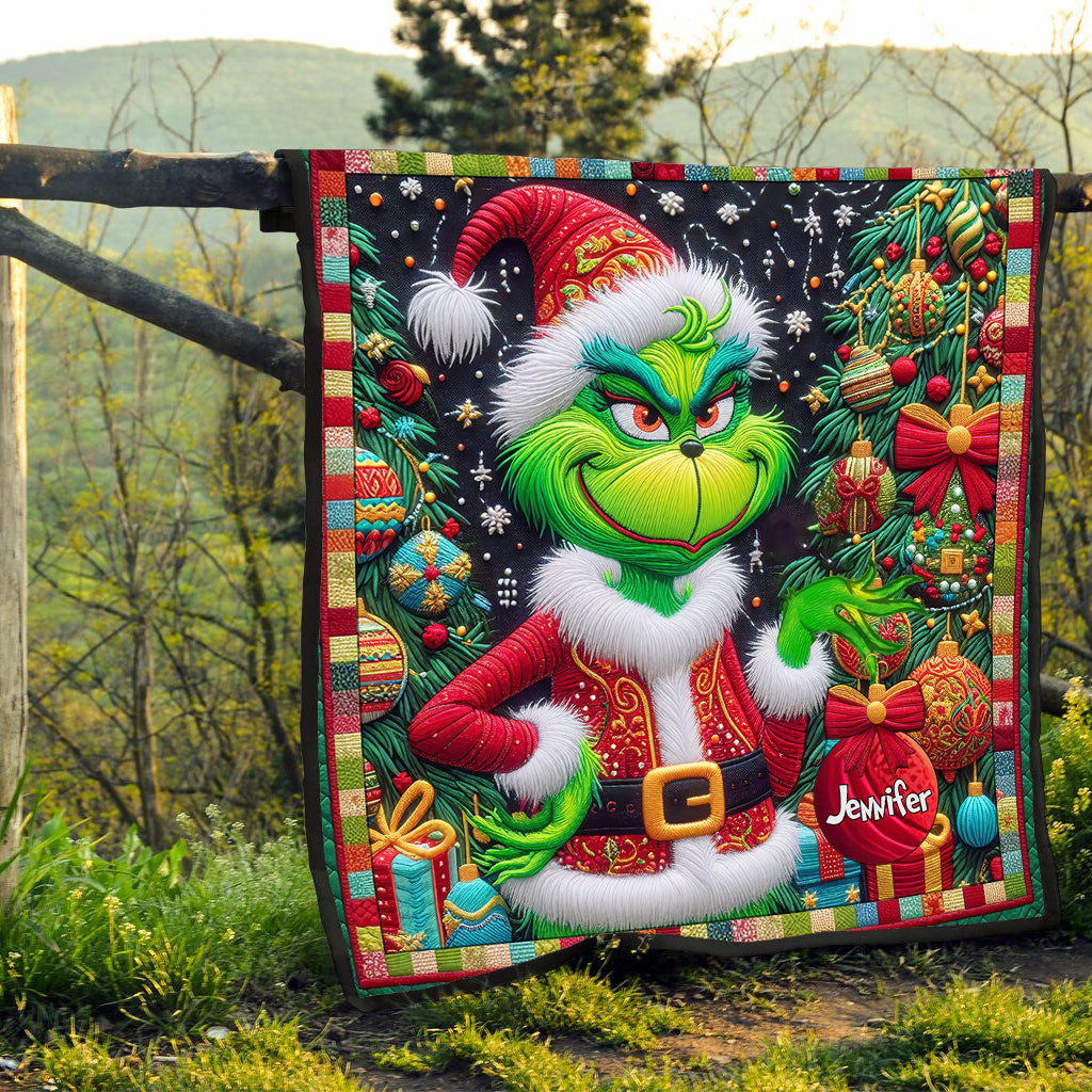 Merry Grinchmas - Personalized Stole Christmas Quilt