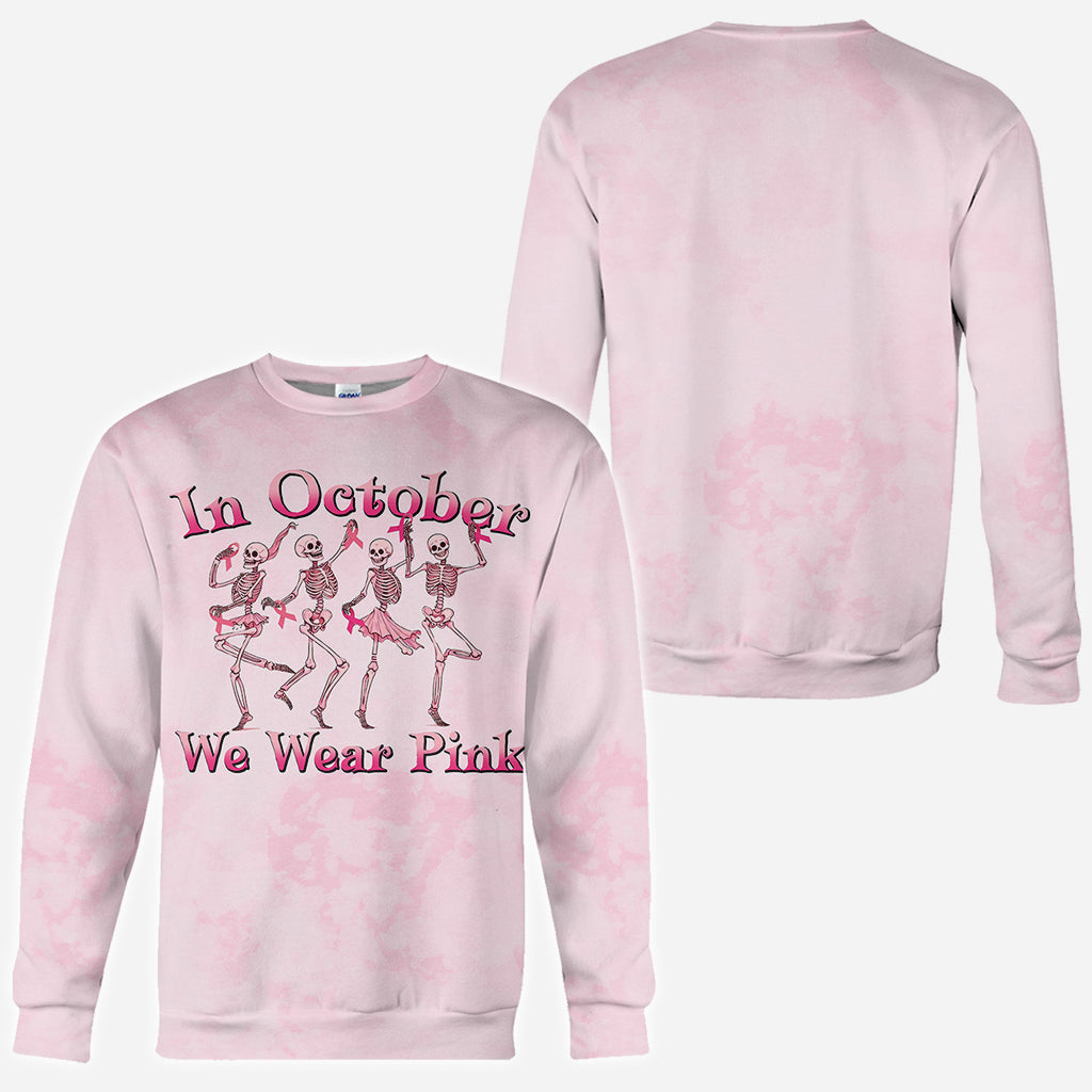 En octobre, on porte du rose - T-shirt personnalisé intégral pour la sensibilisation au cancer du sein