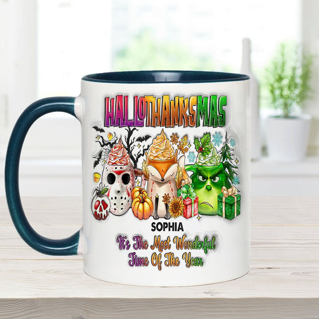 Joyeux Hallothanksmas - Mug personnalisé avec étole de Noël