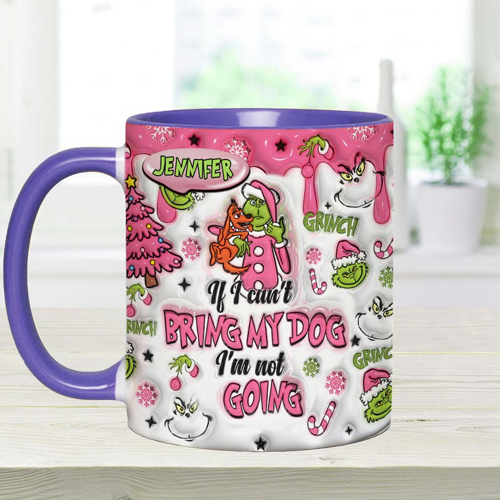 Si je ne peux pas emmener mon chien - Mug personnalisé à motif étole de Noël