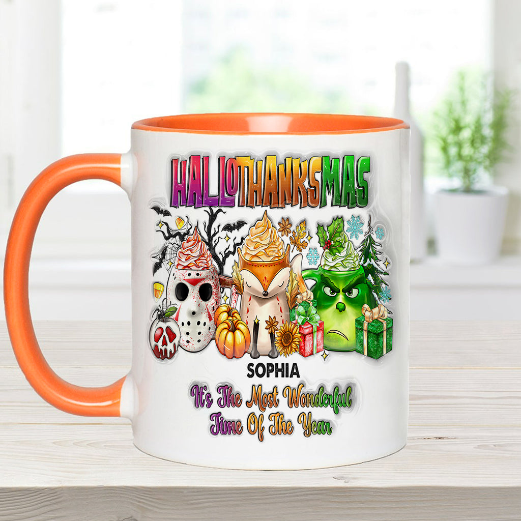 Joyeux Hallothanksmas - Mug personnalisé avec étole de Noël