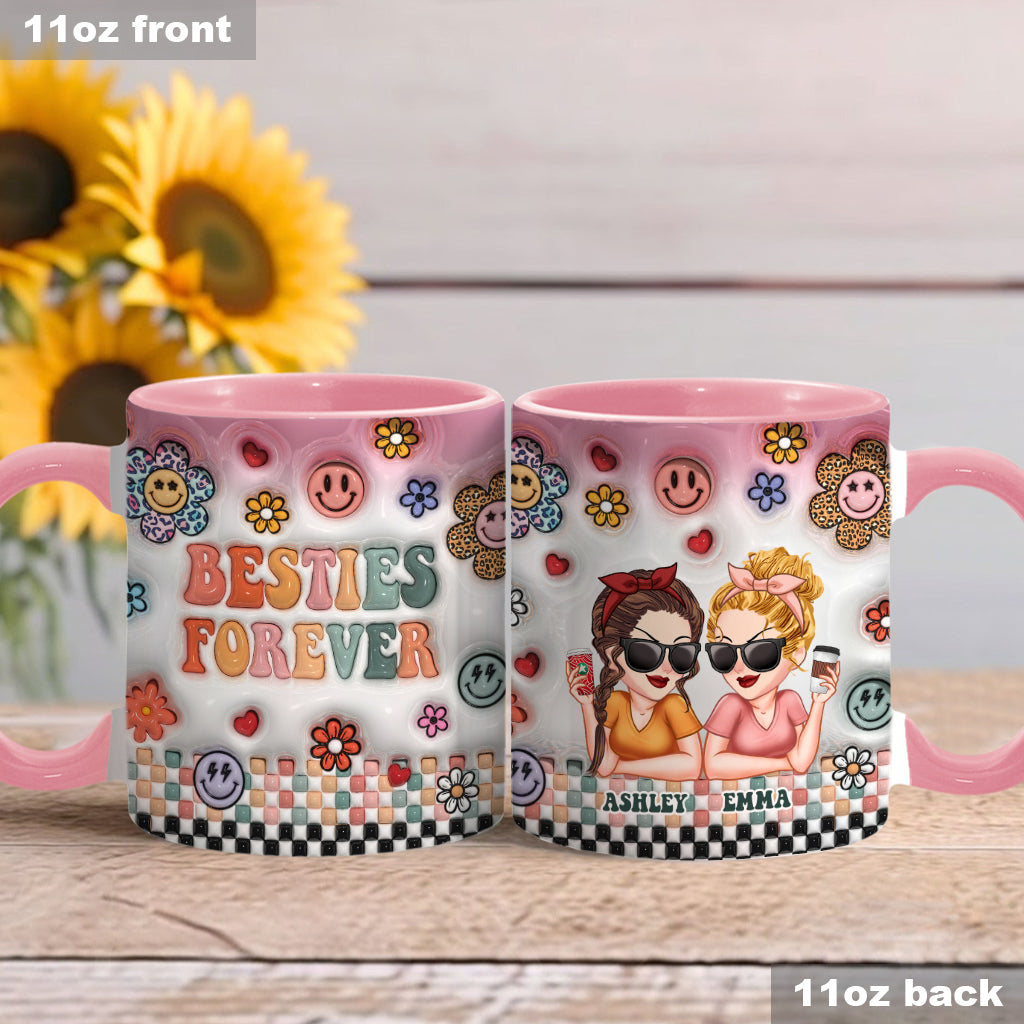 Meilleures amies pour toujours - Mug personnalisé Bestie Forever Floral