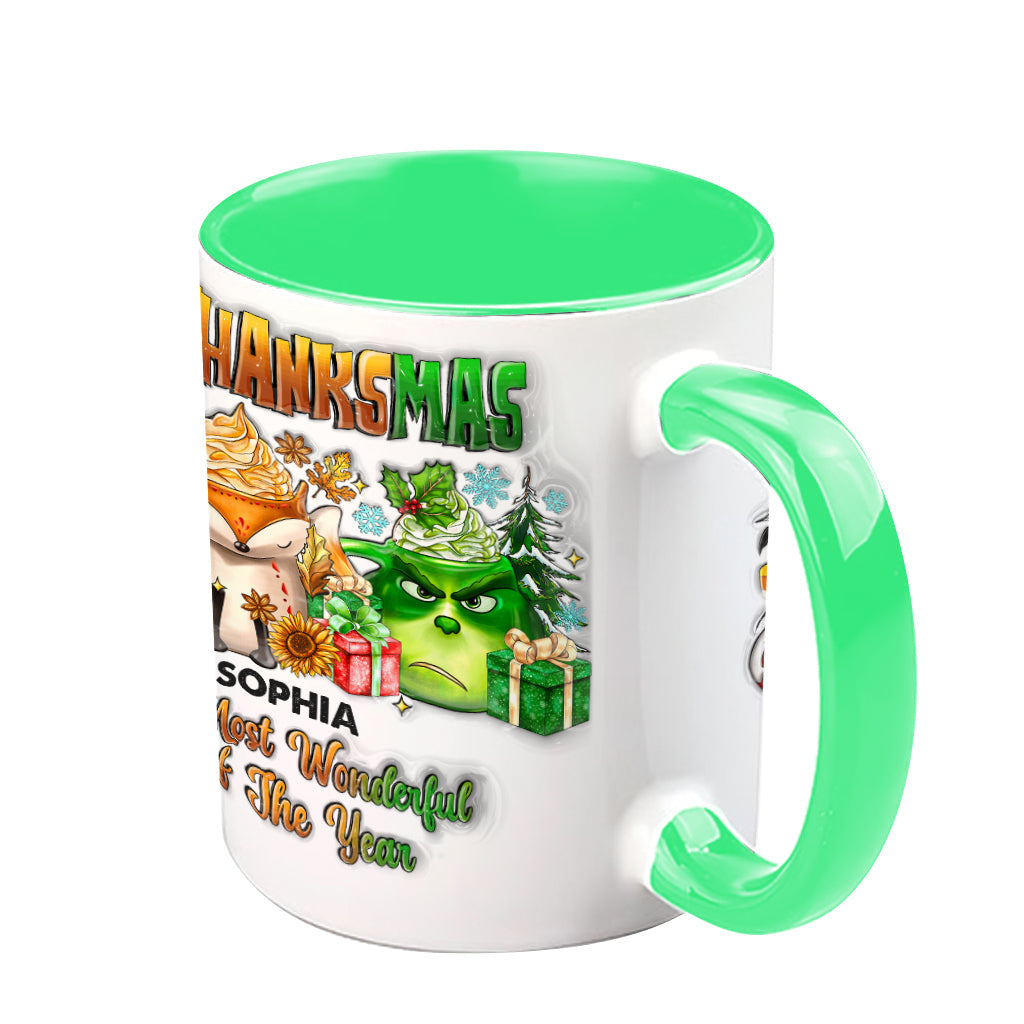 Joyeux Hallothanksmas - Mug personnalisé avec étole de Noël
