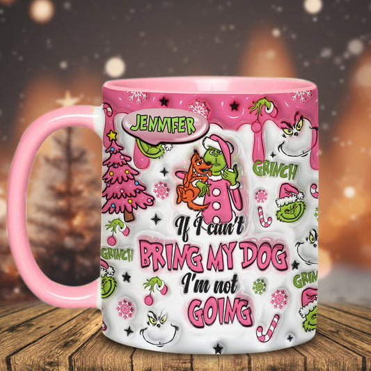 Si je ne peux pas emmener mon chien - Mug personnalisé à motif étole de Noël