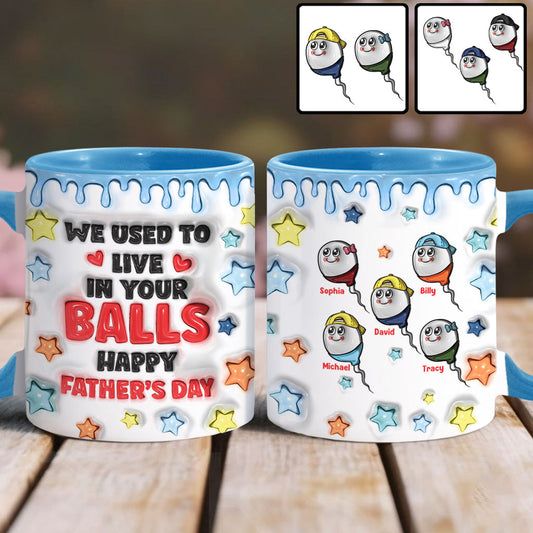 On vivait dans tes couilles - Mug personnalisé pour papa
