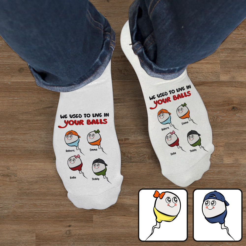 On vivait dans tes couilles - Chaussettes personnalisées pour papa
