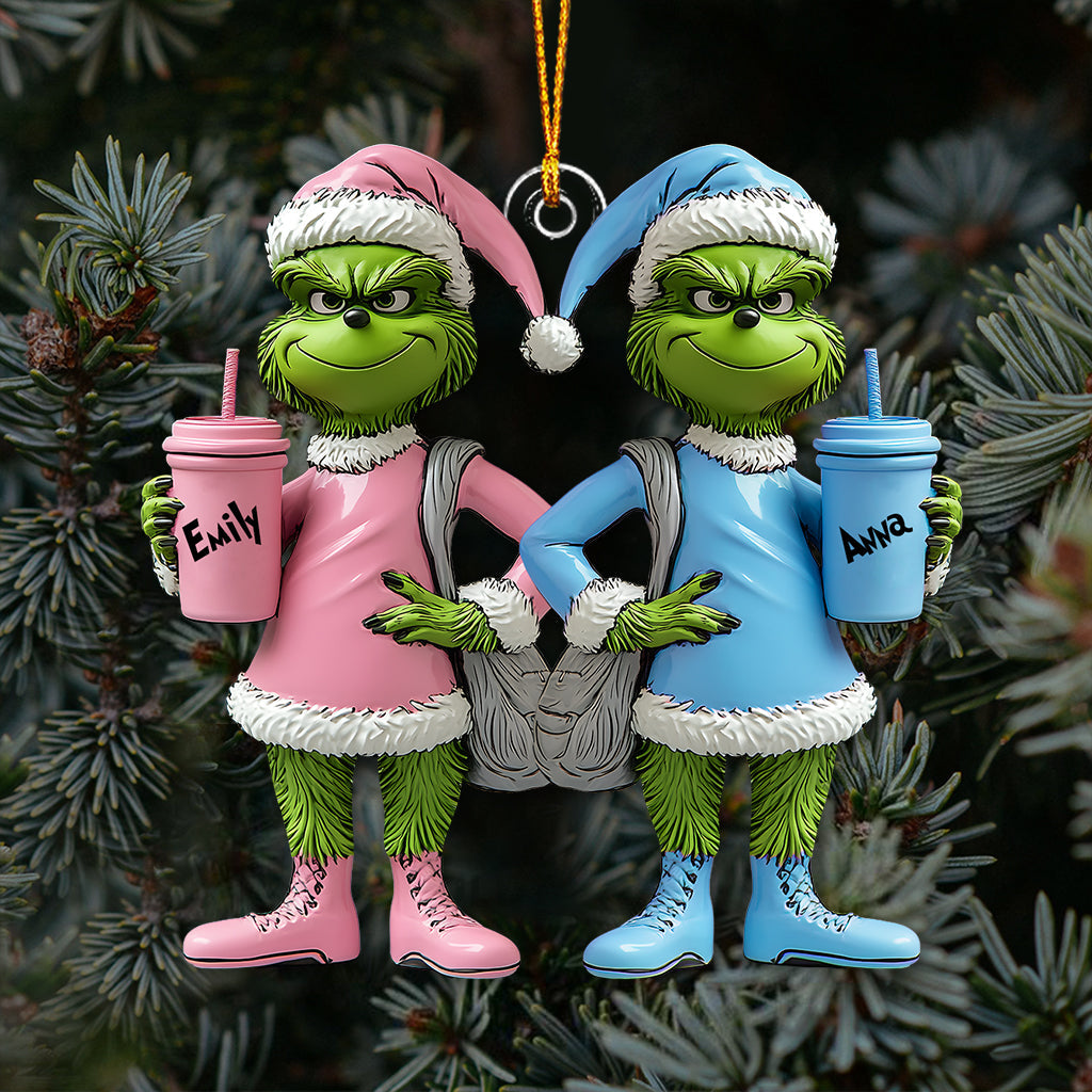 Besties Grinch - Personalized Stole Christmas Transparent Ornament