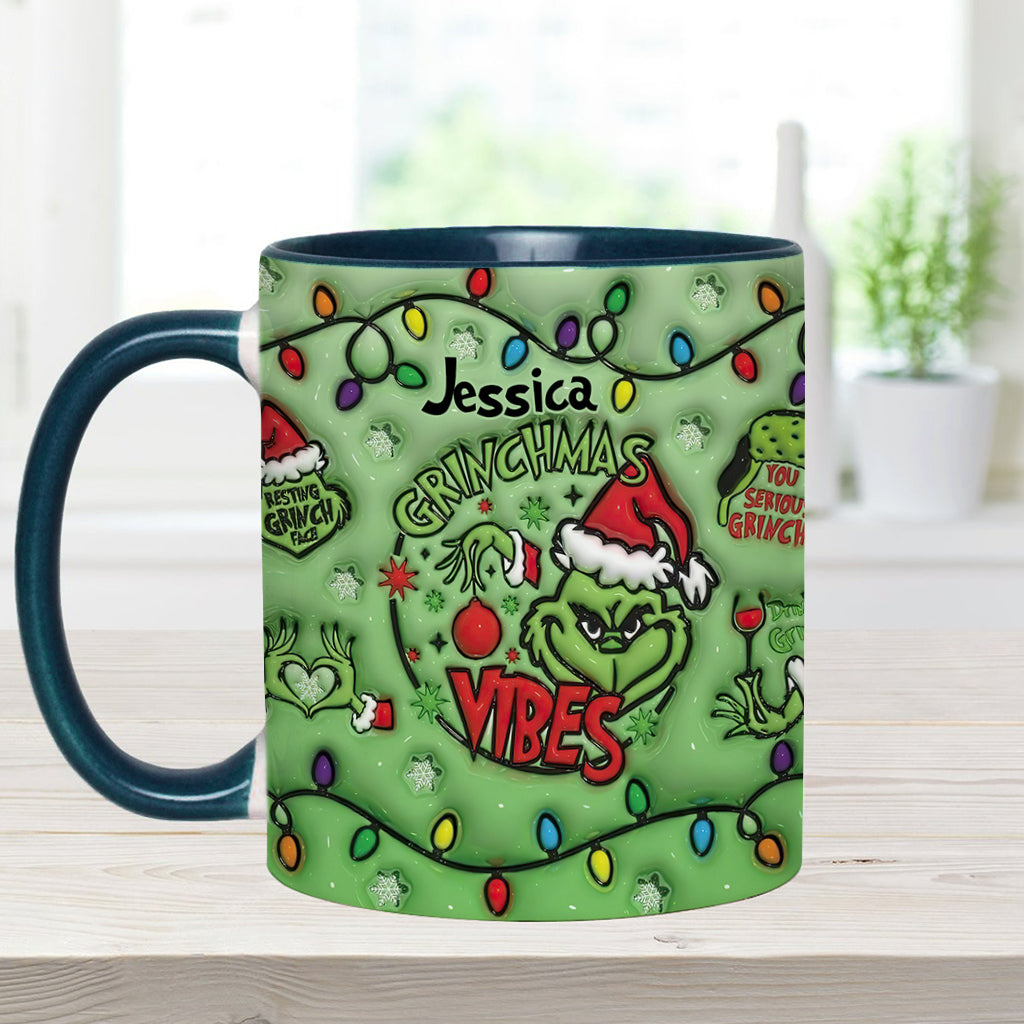 Ambiance Grinchmas - Mug personnalisé avec étole de Noël