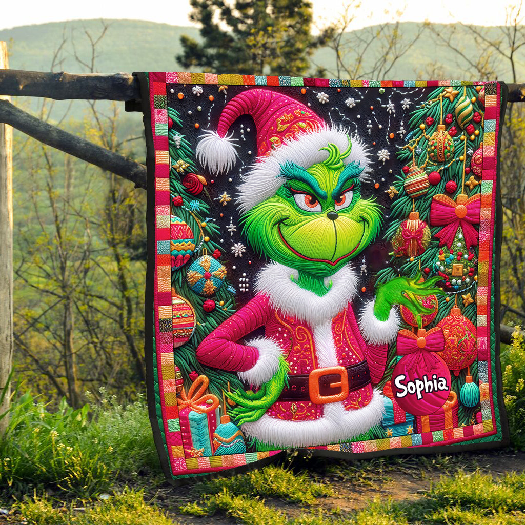 Merry Grinchmas - Personalized Stole Christmas Quilt