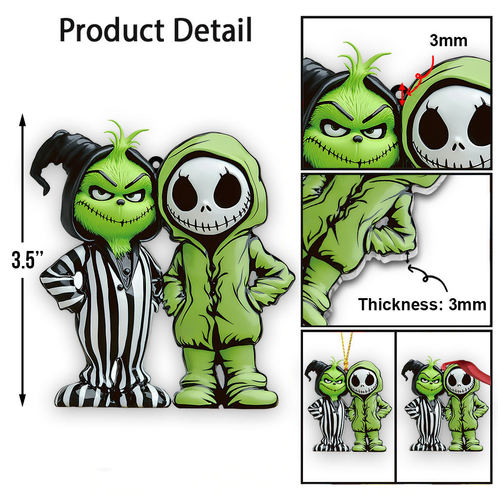 Green And Nightmare Friend - Personalized Stole Christmas Ornament