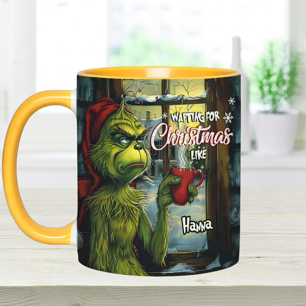 Mug personnalisé « En attendant Noël » avec étole de Noël