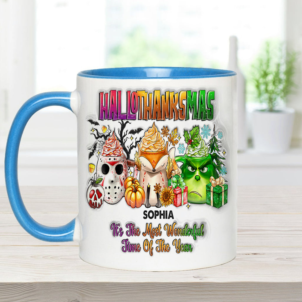 Joyeux Hallothanksmas - Mug personnalisé avec étole de Noël