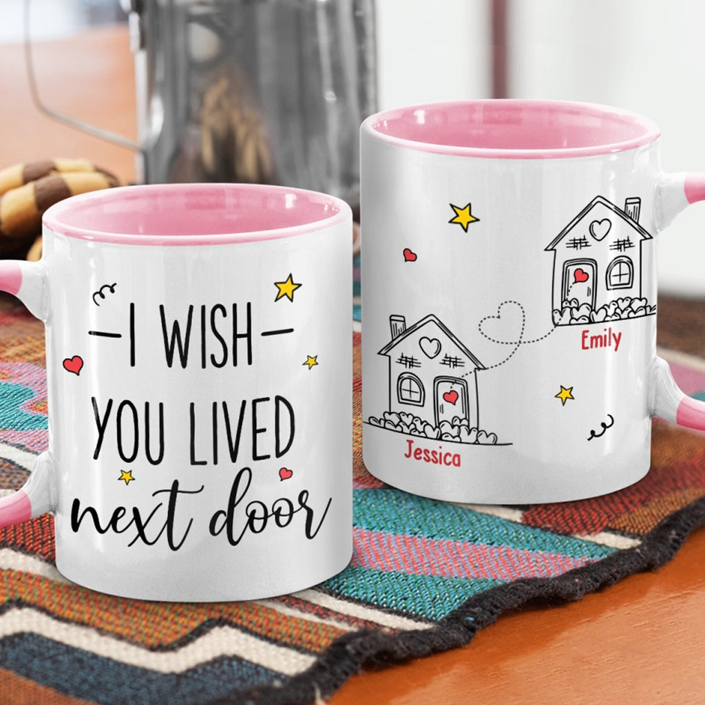 Mug personnalisé « J'aimerais qu'on habite plus près » pour ma meilleure amie