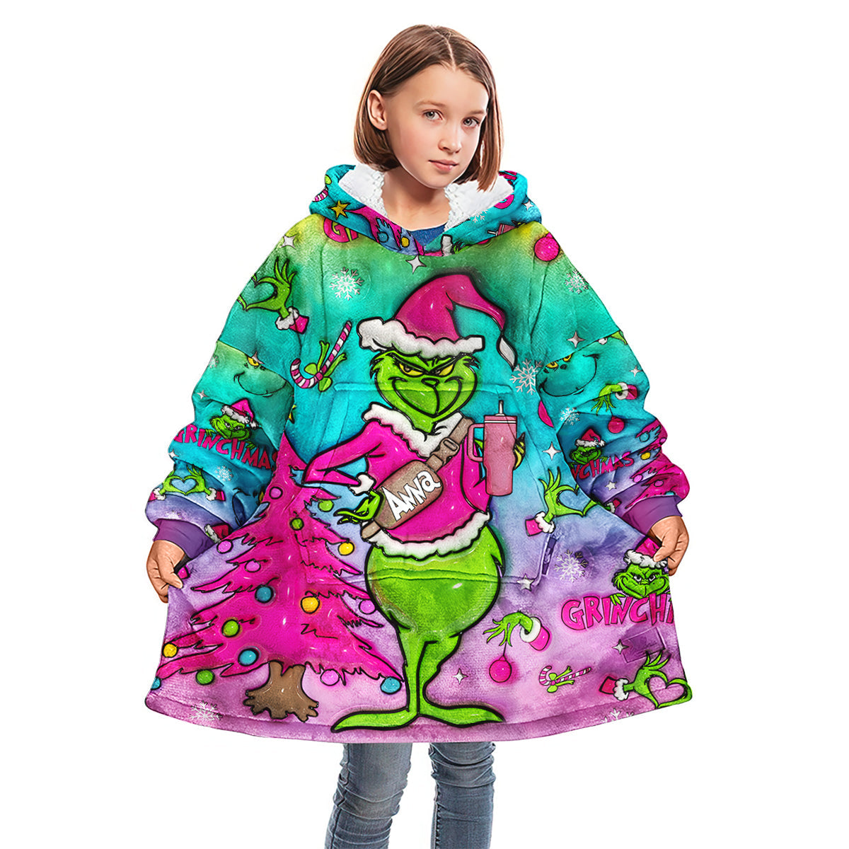 Holo Christmas - Personalized Stole Christmas Blanket Hoodie