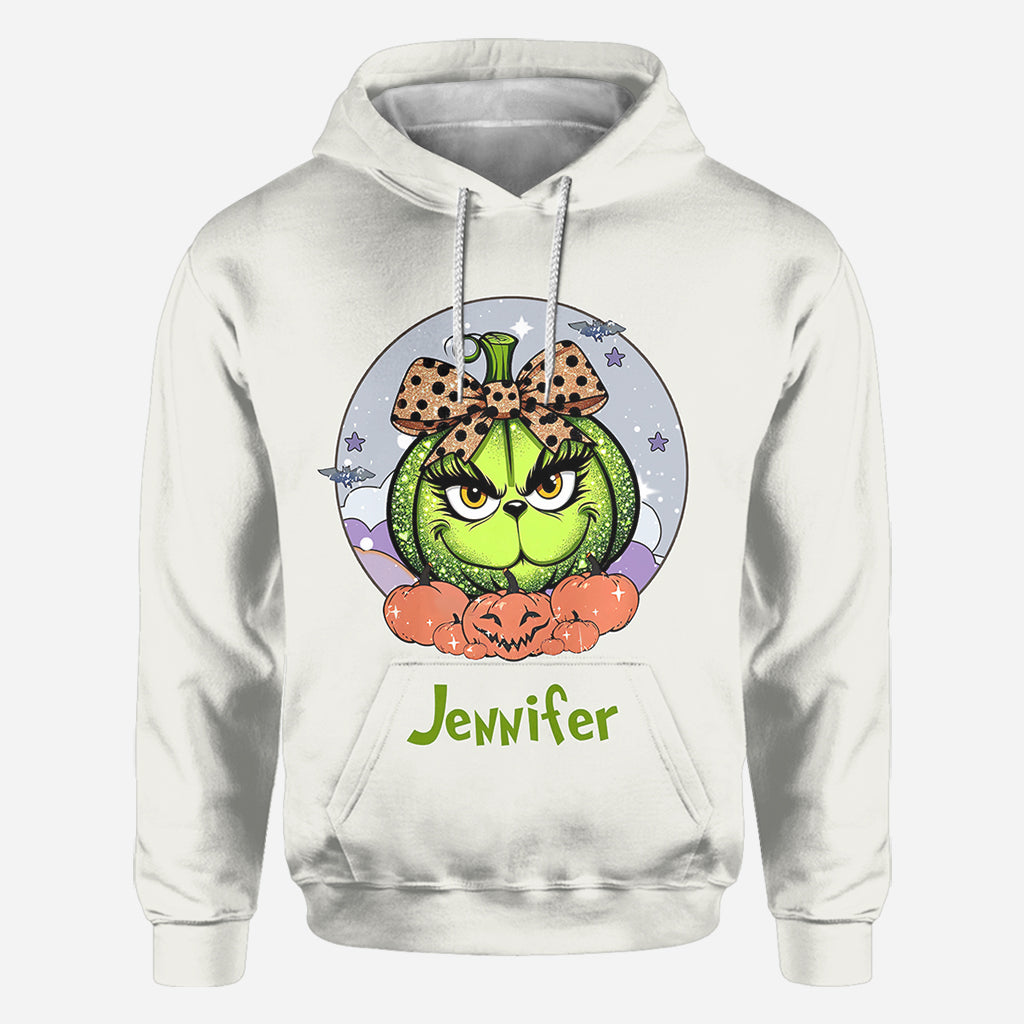 Green Pumpkin Mama Any Title - Personalized Stole Christmas All Over Shirt
