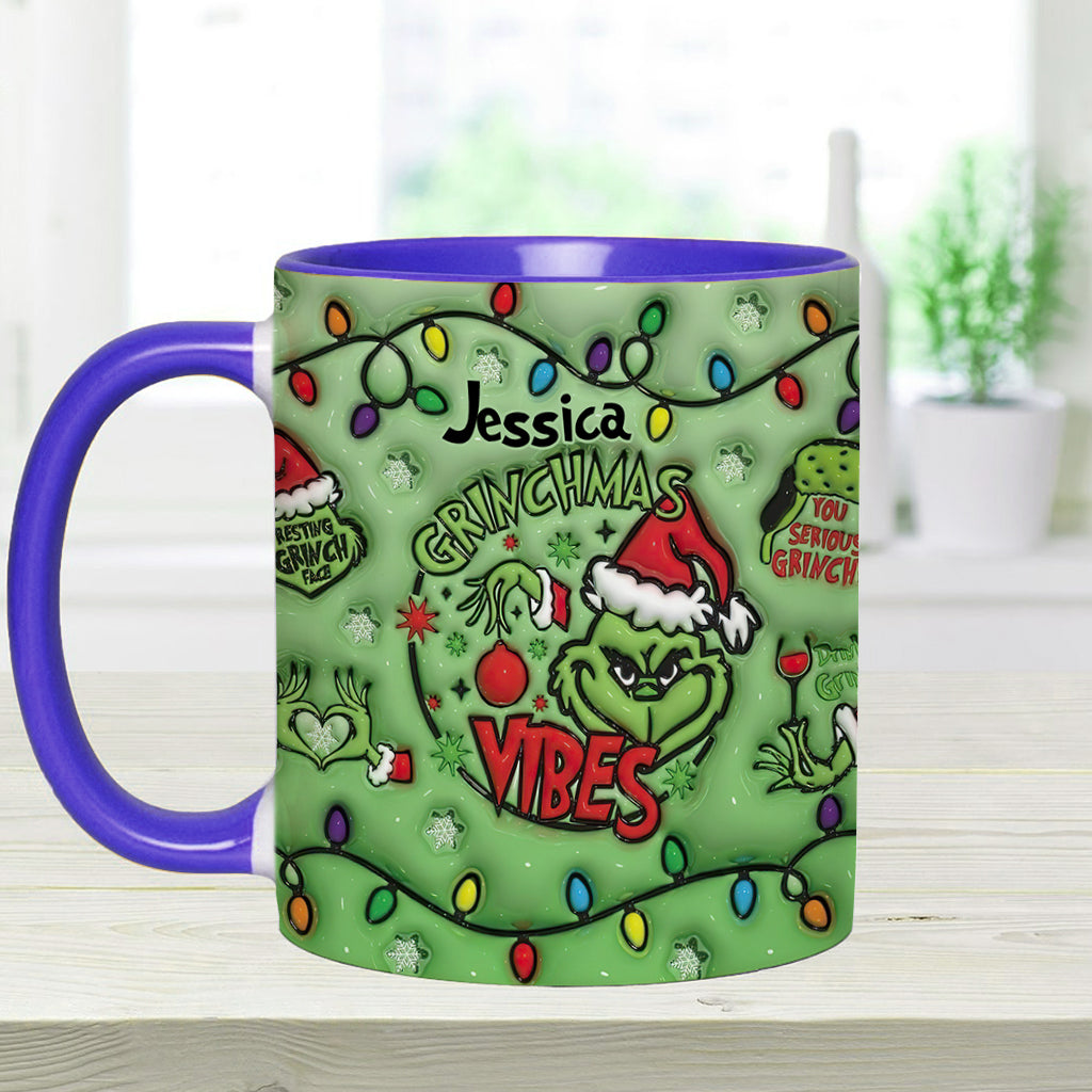 Ambiance Grinchmas - Mug personnalisé avec étole de Noël