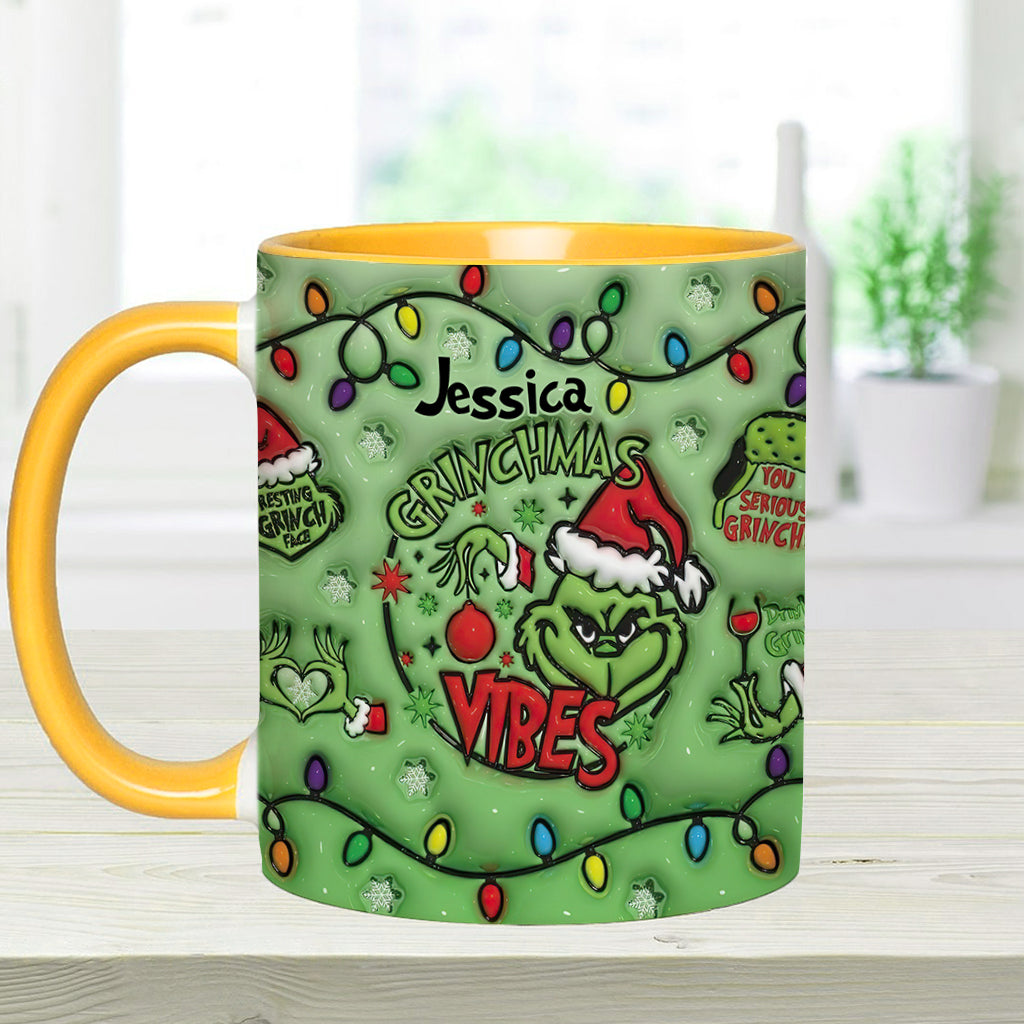 Ambiance Grinchmas - Mug personnalisé avec étole de Noël