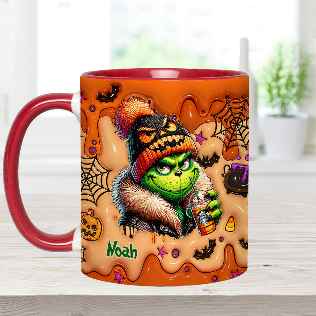 Mug décoratif vert Halloween - Étole de Noël personnalisée