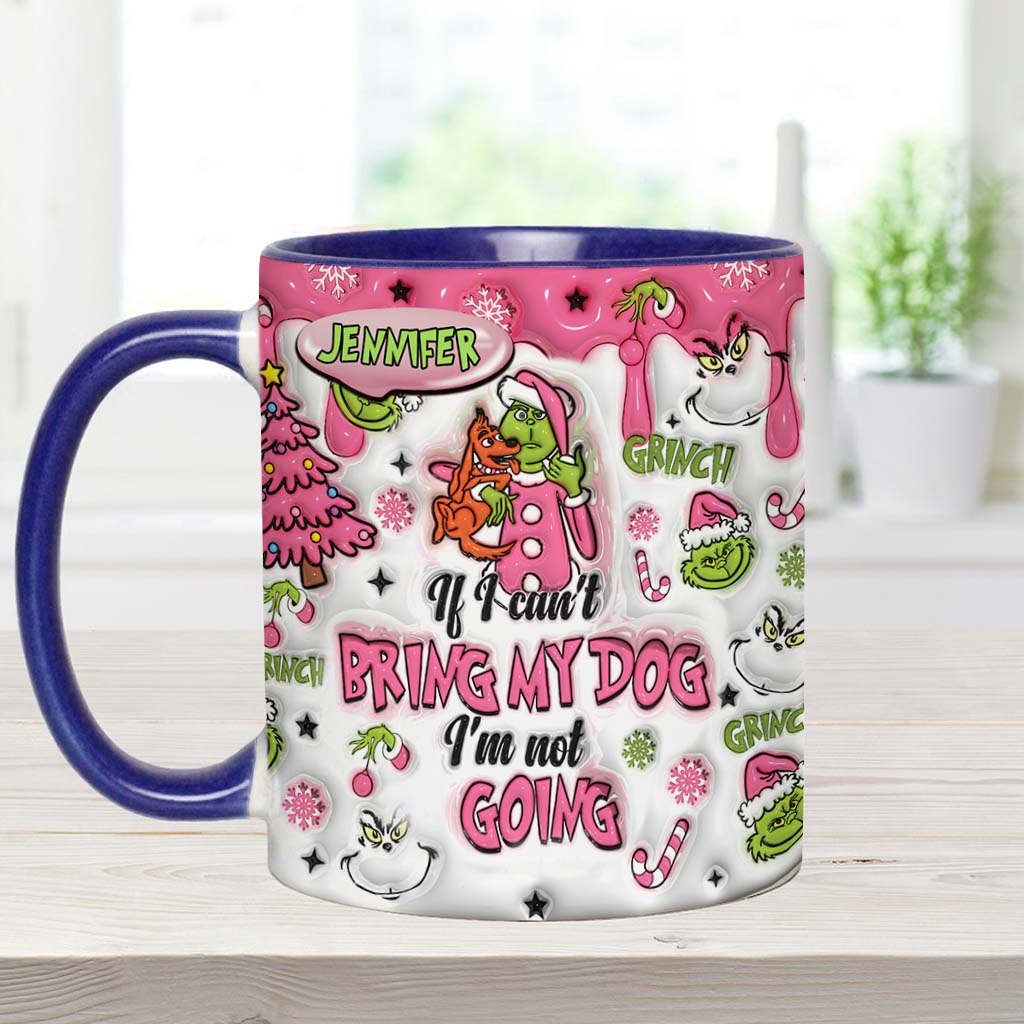 Si je ne peux pas emmener mon chien - Mug personnalisé à motif étole de Noël