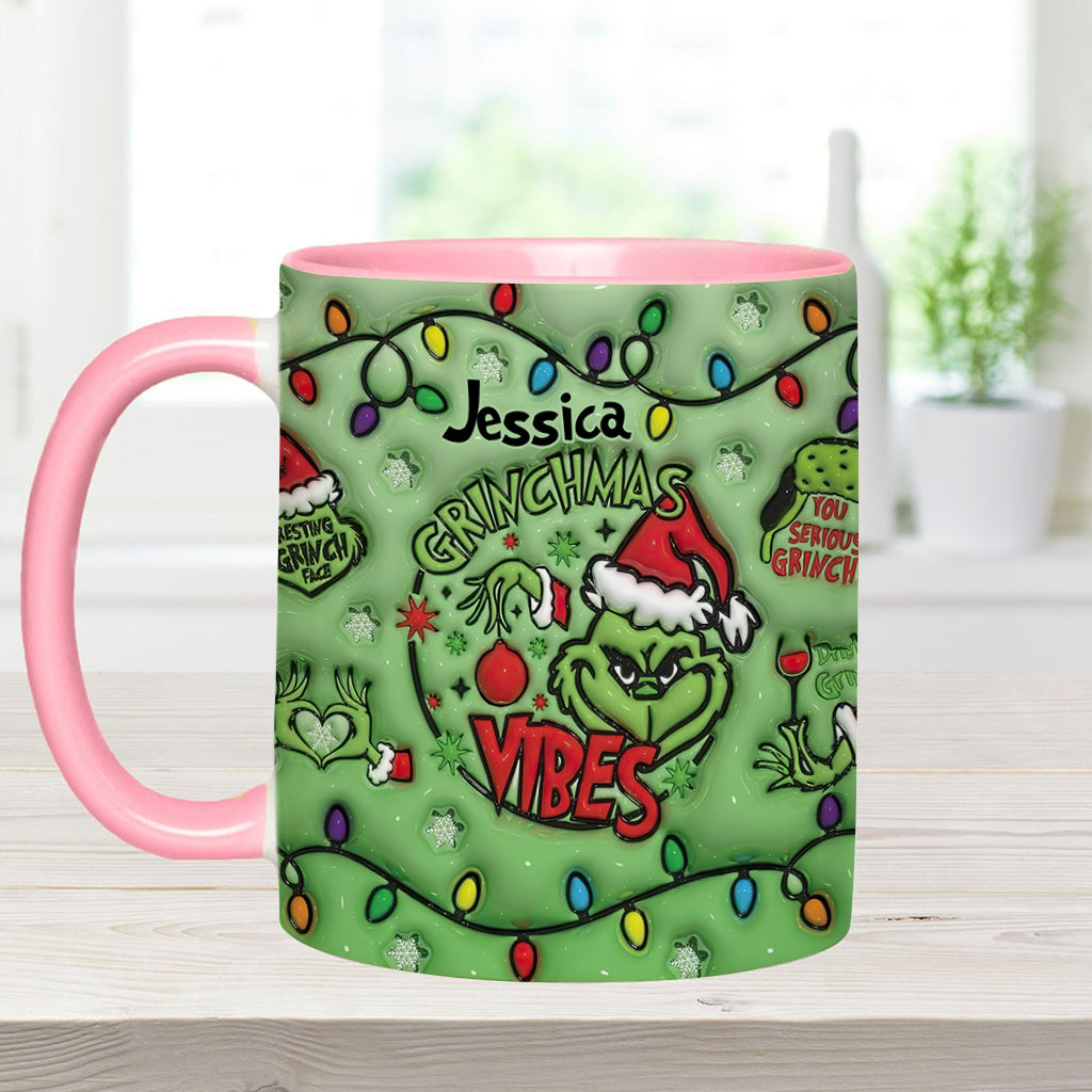Ambiance Grinchmas - Mug personnalisé avec étole de Noël