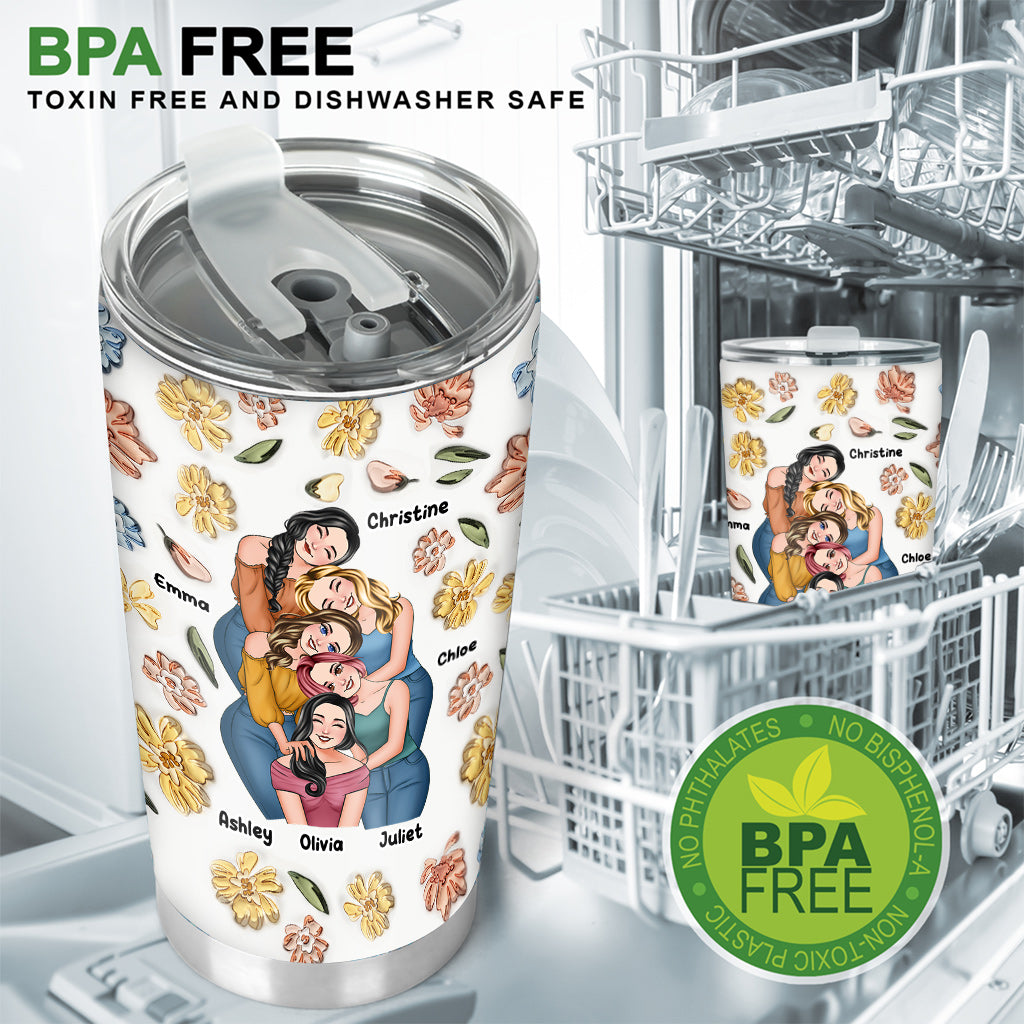 Gobelet personnalisé « Meilleures amies pour toujours » style floral - Gobelet pour meilleures amies